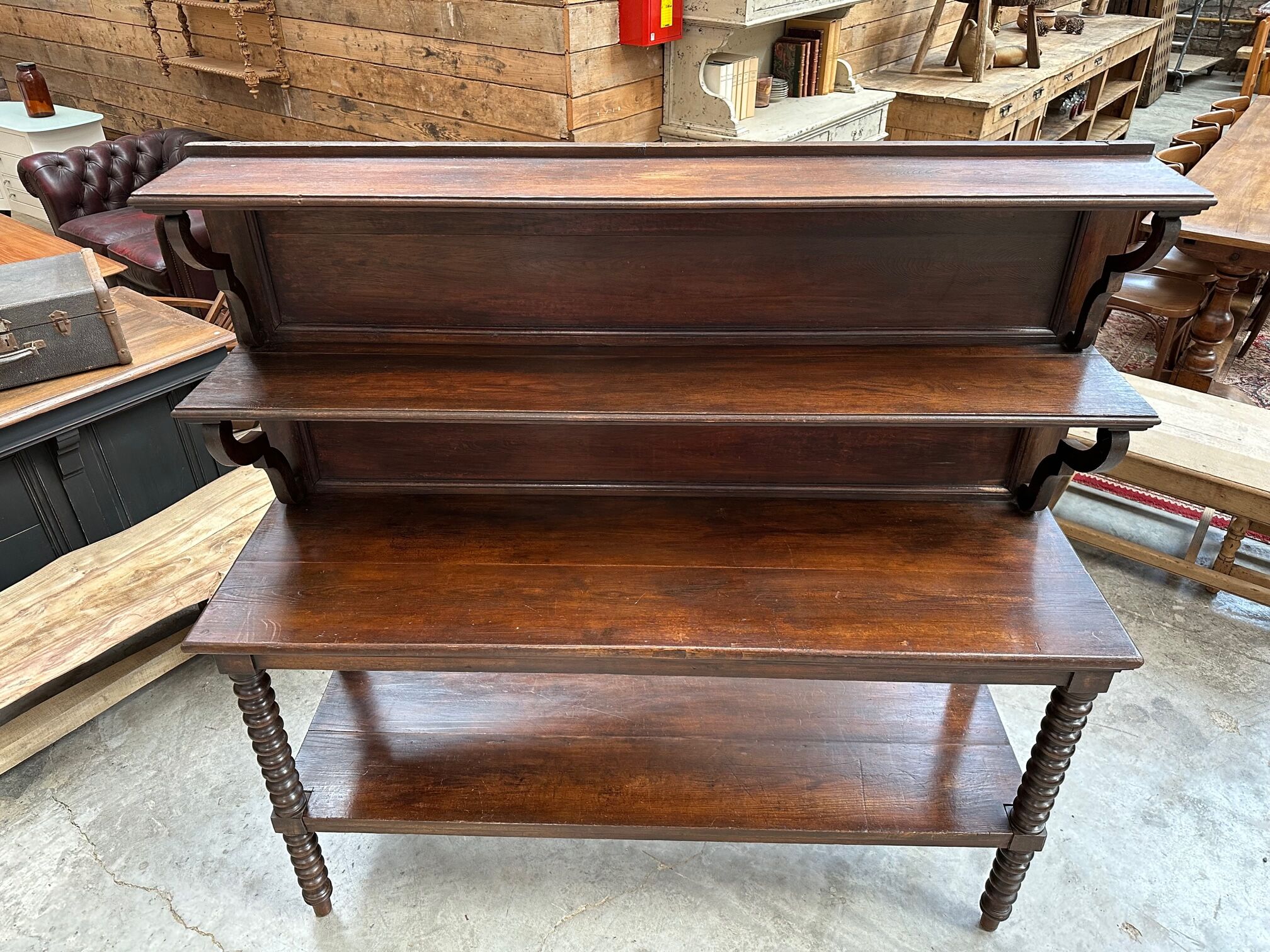 Late nineteenth century oak shop furniture