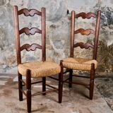 Pair of folk art chairs, France, mid-20th century
