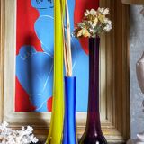 Trio de soliflores en verre étiré anciens