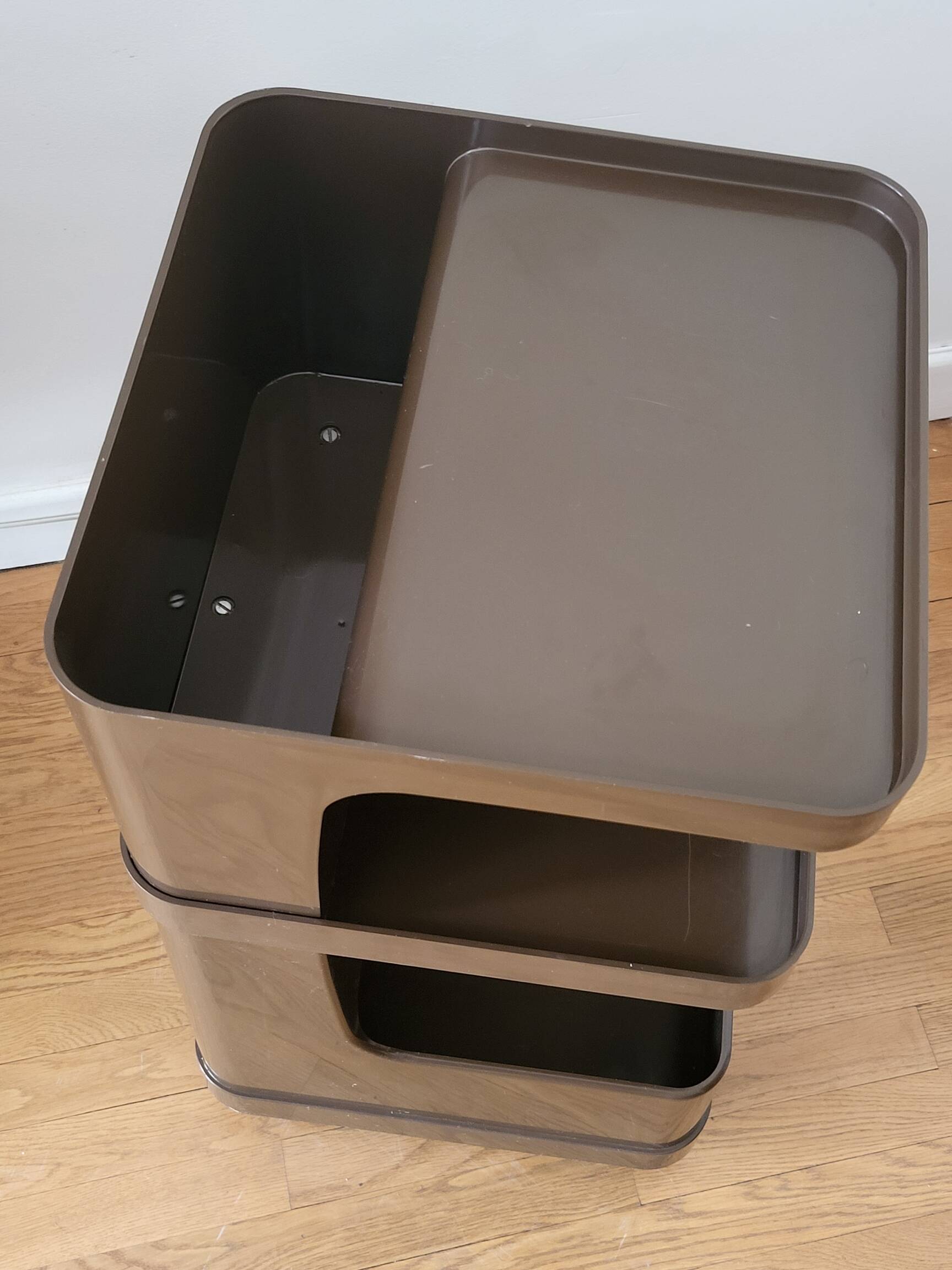 Marc Held trolley on wheels for Prisunic in brown plastic 1970 Space Age Vintage