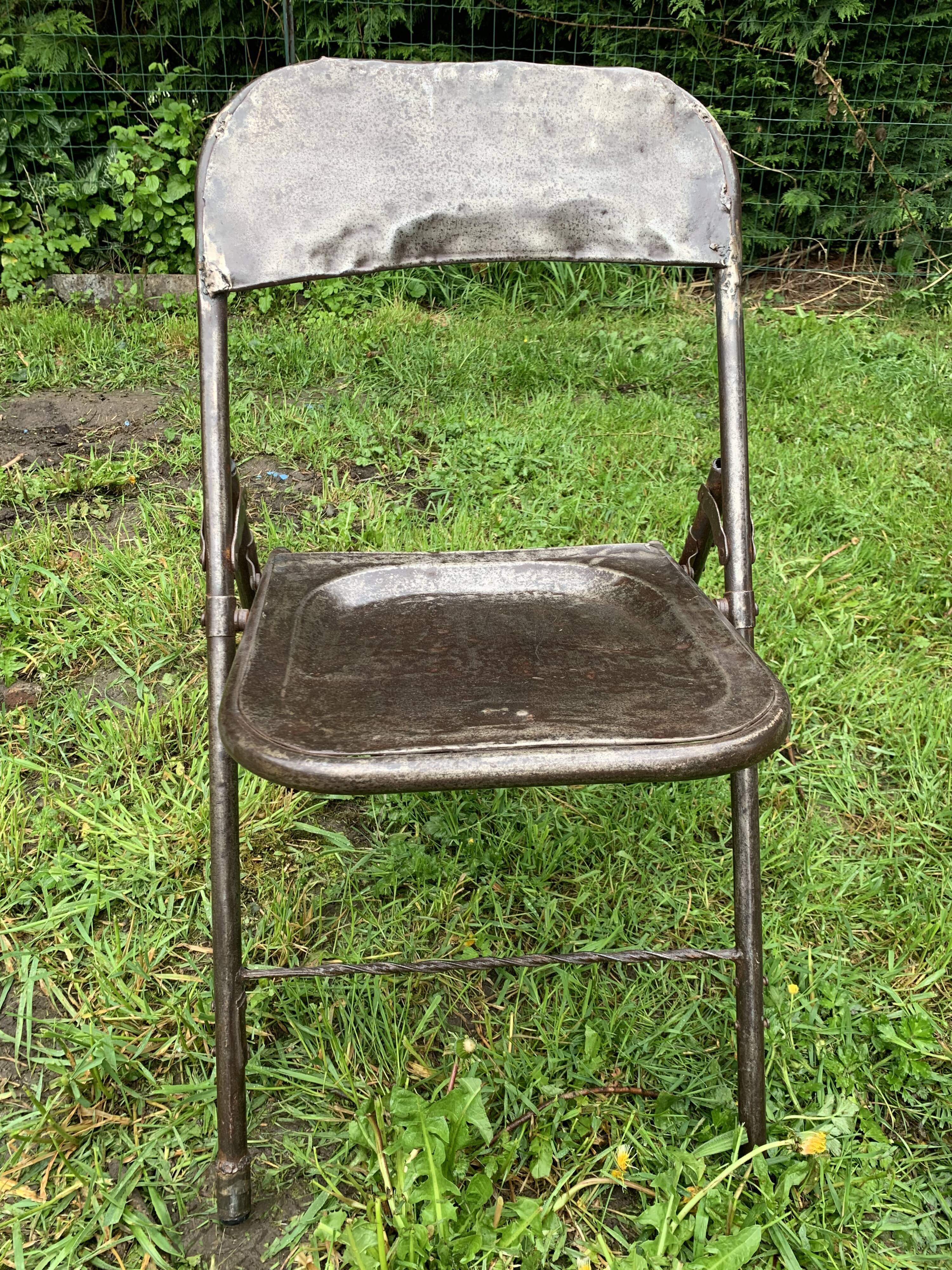 Folding metal chairs