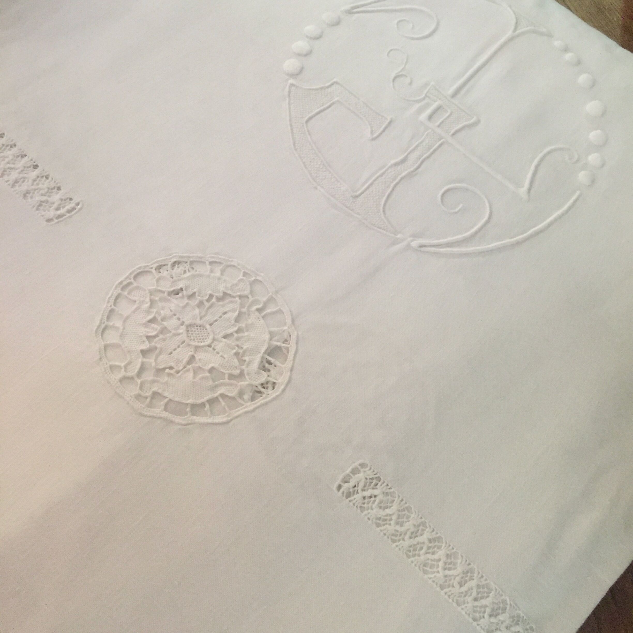 Antique embroidered sheet