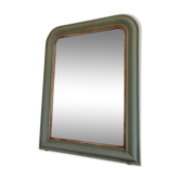 Large antique French Louis Philippe mirror – green and gold, late 19th century
