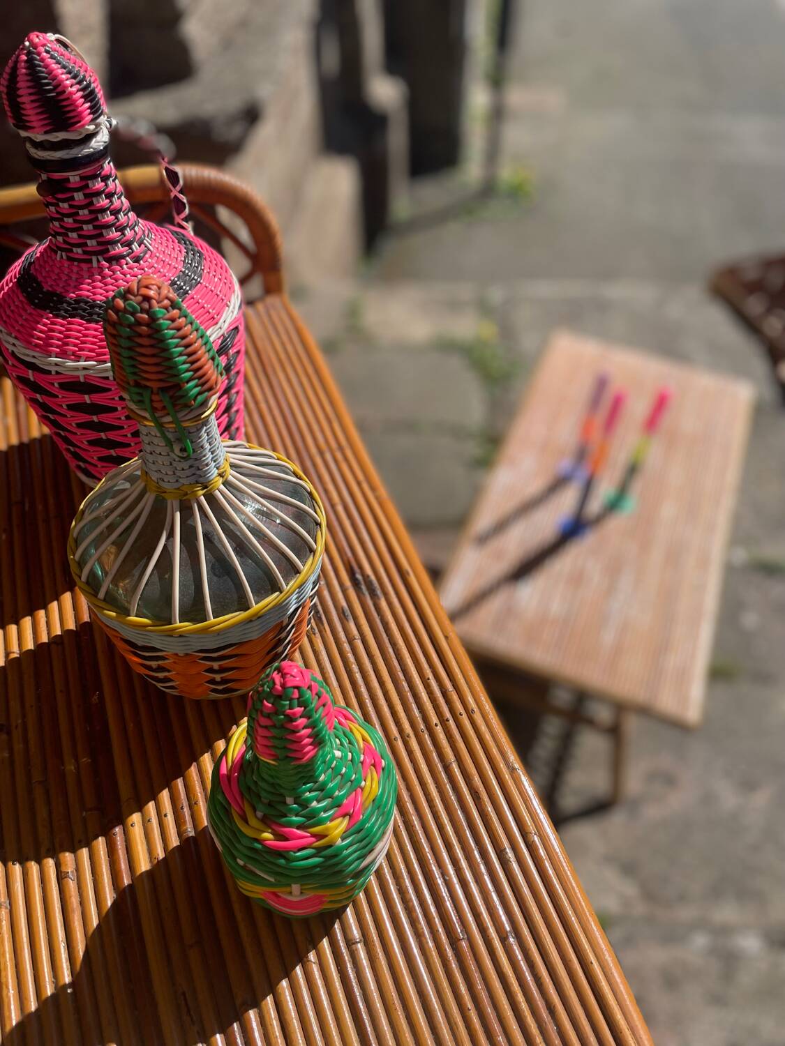 Rattan living room set, 1970s