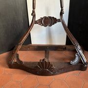 Antique wall console in carved walnut, Louis XV style, 19th century.