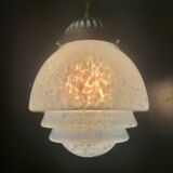 Speckled blue opaline pendant light