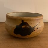 Enamelled sandstone bowl tachist Pottery of the Dove
