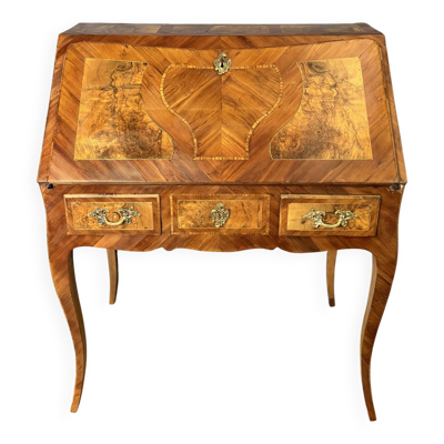 Bureau de pente Louis XV en marqueterie XVIII ème