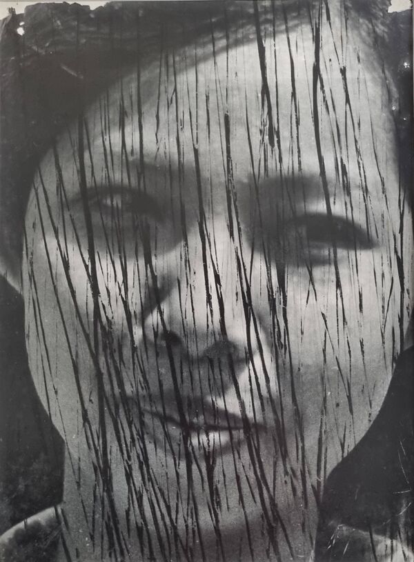 Photographie argentique vintage, portrait, tirage original encadré 42x52 cm