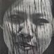 Vintage black and white photography, portrait, original framed print 42x52 cm.