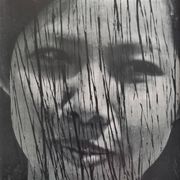 Vintage black and white photography, portrait, original framed print 42x52 cm.