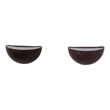 Pair of danish copper patinated wall lights