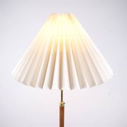 Floor lamp - Teak - Pleated shade - Danish design - 1960s