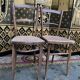 Suite of 10 bistro chairs in cannage