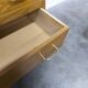 Commode 3 tiroirs pieds compas 1960 couleur miel