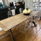Wooden and iron bistro table