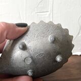 Scandinavian figurine - metal hedgehog ashtray, Walter Bosse 1950