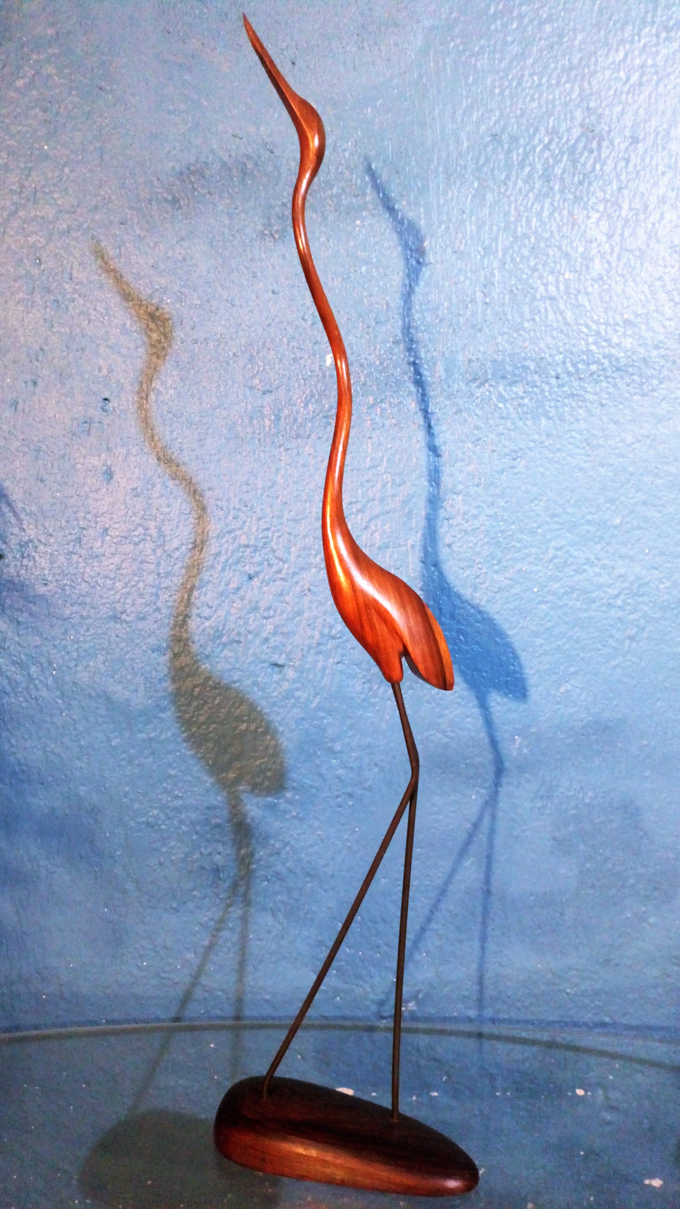 Rosewood statuette "Heron" 1960s