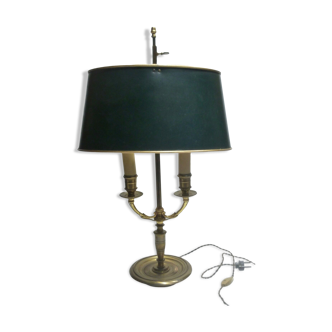 Bronze hot water bottle lamp with tin blind 2 lights