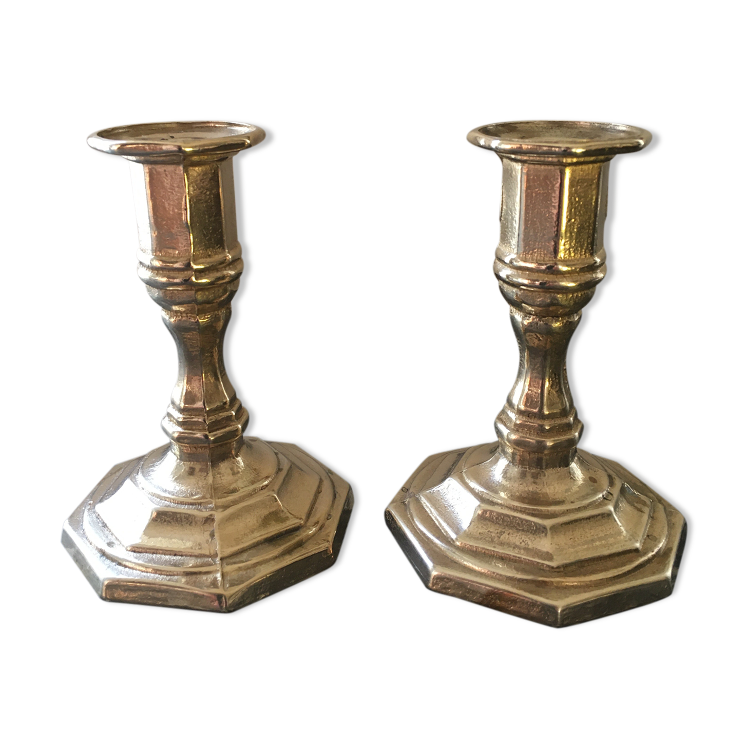 Nijhof Holland candlesticks in gilded brass