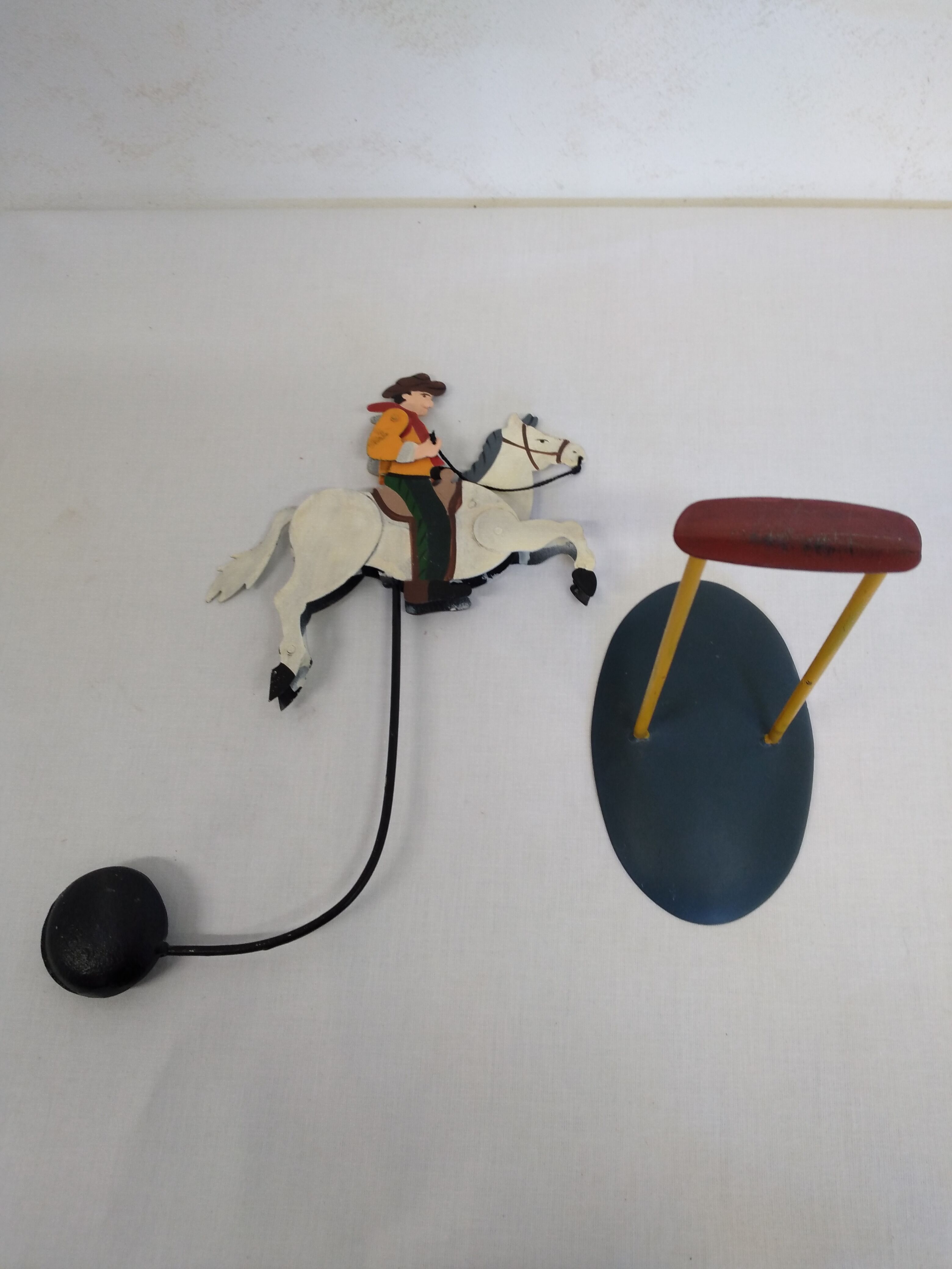 Antique metal horse balance toy