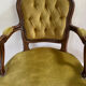Cabriolets or Bergère armchairs Louis XV style in light green upholstered velvet