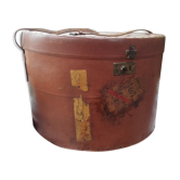 Large old fake leather hat box from the 30s