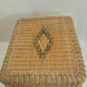 Rectangular woven wicker coffee table /Bamboo /rattan / vintage
