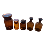 Amber glass jars