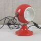 Vintage red “metal” ball lamp