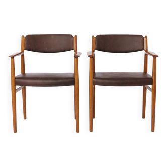 Pair of Arne Vodder Model 418 Armchairs, 1960s Danish Mid Century Teak
