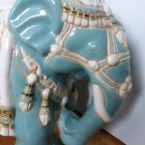 Green blue ceramic elephant