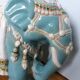 Green blue ceramic elephant
