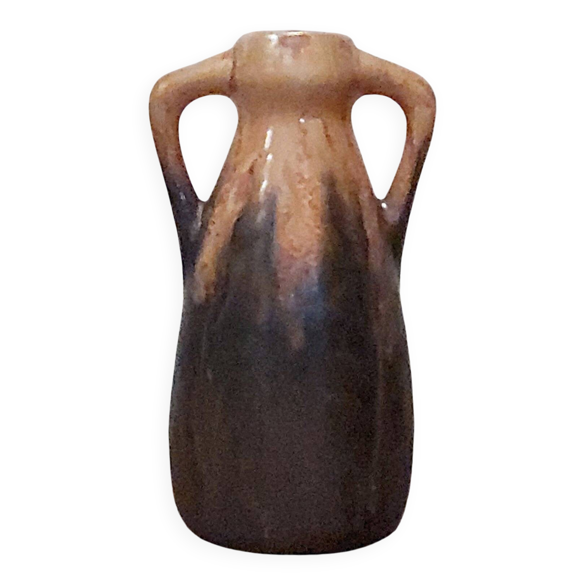 Vase art déco Gilbert Méténier en grès flammé- 18cm 