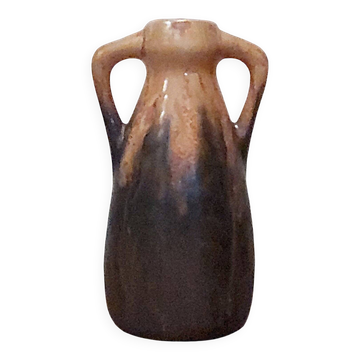Vase art déco Gilbert Méténier en grès flammé- 18cm 