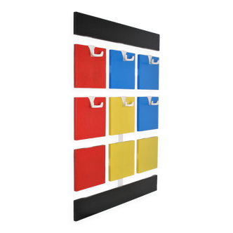 Porte manteau mural inspiration Mondrian 1970