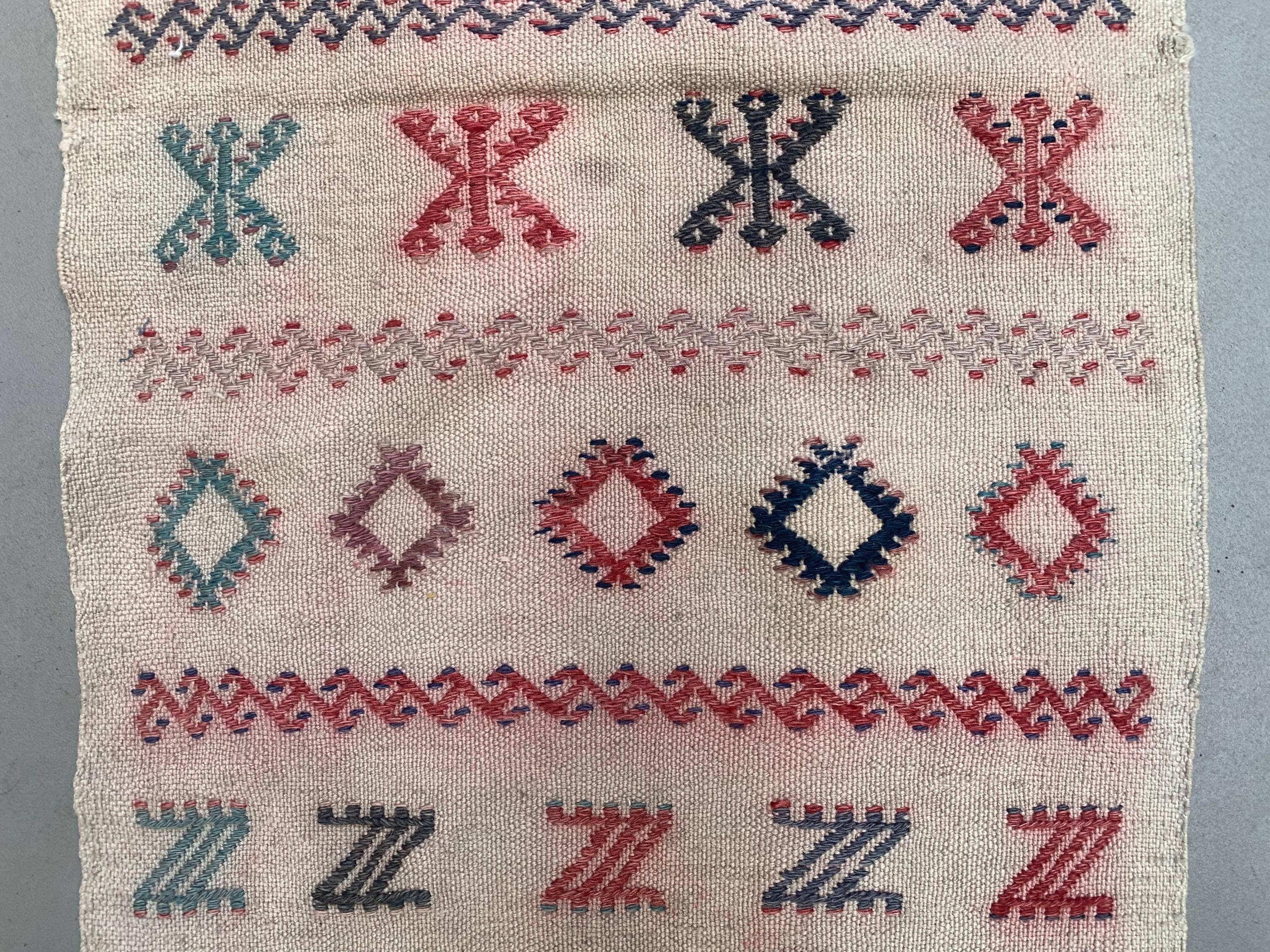 Old Turkish narrow Kilim Runner 114x50 cm shabby chic, vintage kelim