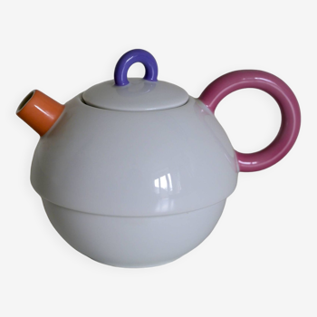 Small Matteo Thun porcelain teapot for Bavaria Schuman Arzberg Germany - Memphis style