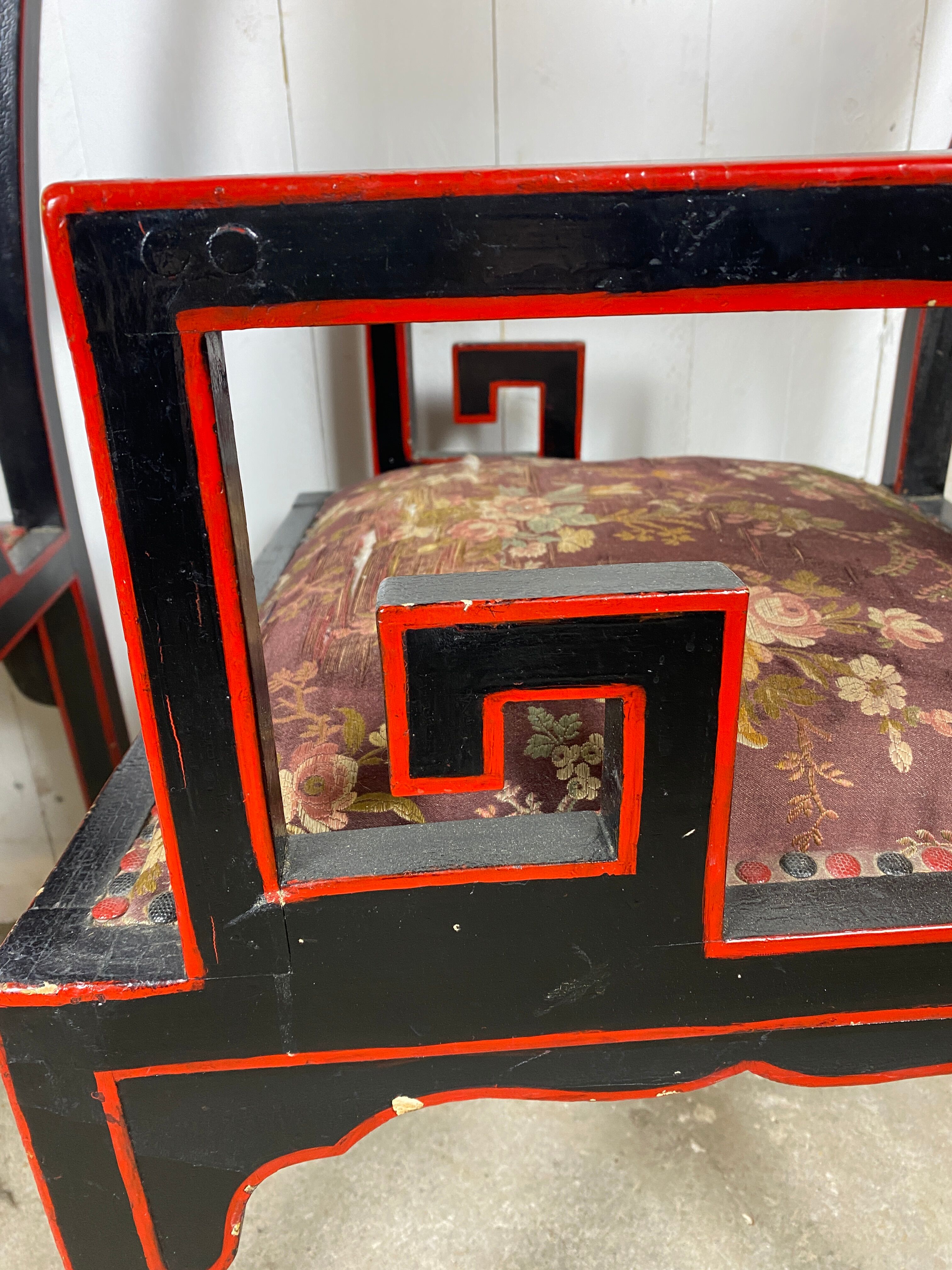 Fauteuils chinois broderie de soie