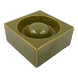 Mid-century green ceramic ashtray, Sicart Italy 1969