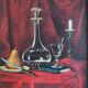 Tableau HSP 1891 signed A. Crétès "Still Life with Pear" miniature + frame