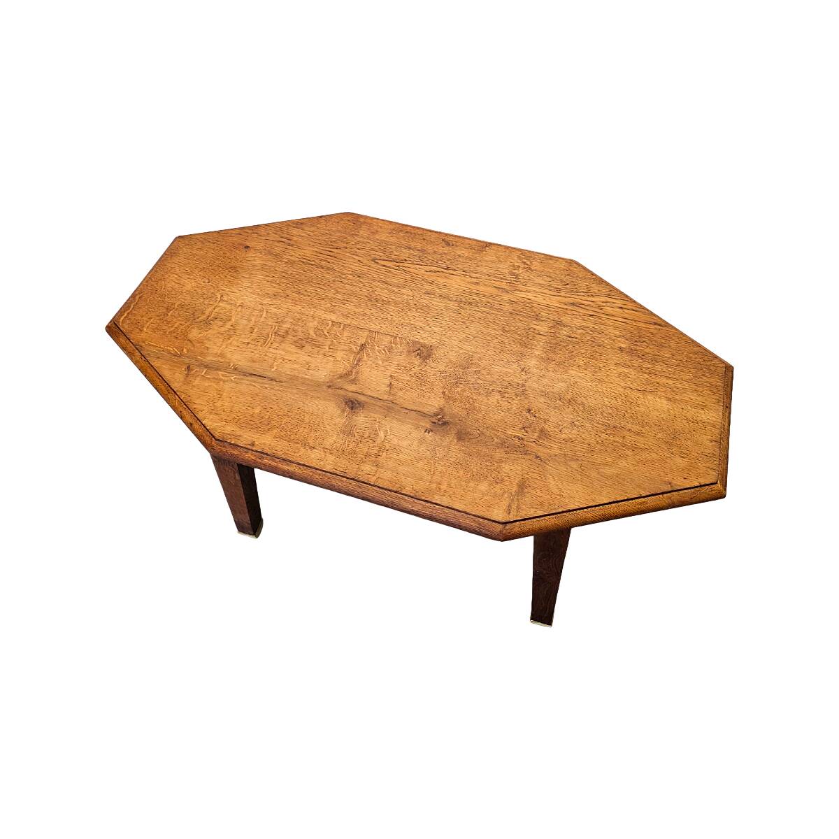 Old French oak coffee table with bronze feets, 1900s