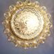 Vintage baguette in ceiling glaze lamp, bubble relief space age, 1970s