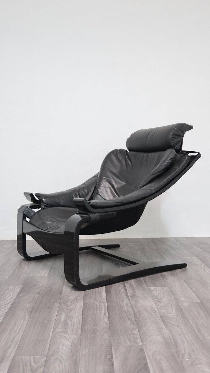 Leather Armchair by Åke Fribytter for Nelo Möbel, Sweden, 1970s
