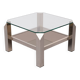 Table basse carrée en chrome et verre du milieu du siècle par Belgo chrome, années 1970