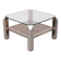 Table basse carrée en chrome et verre du milieu du siècle par Belgo chrome, années 1970