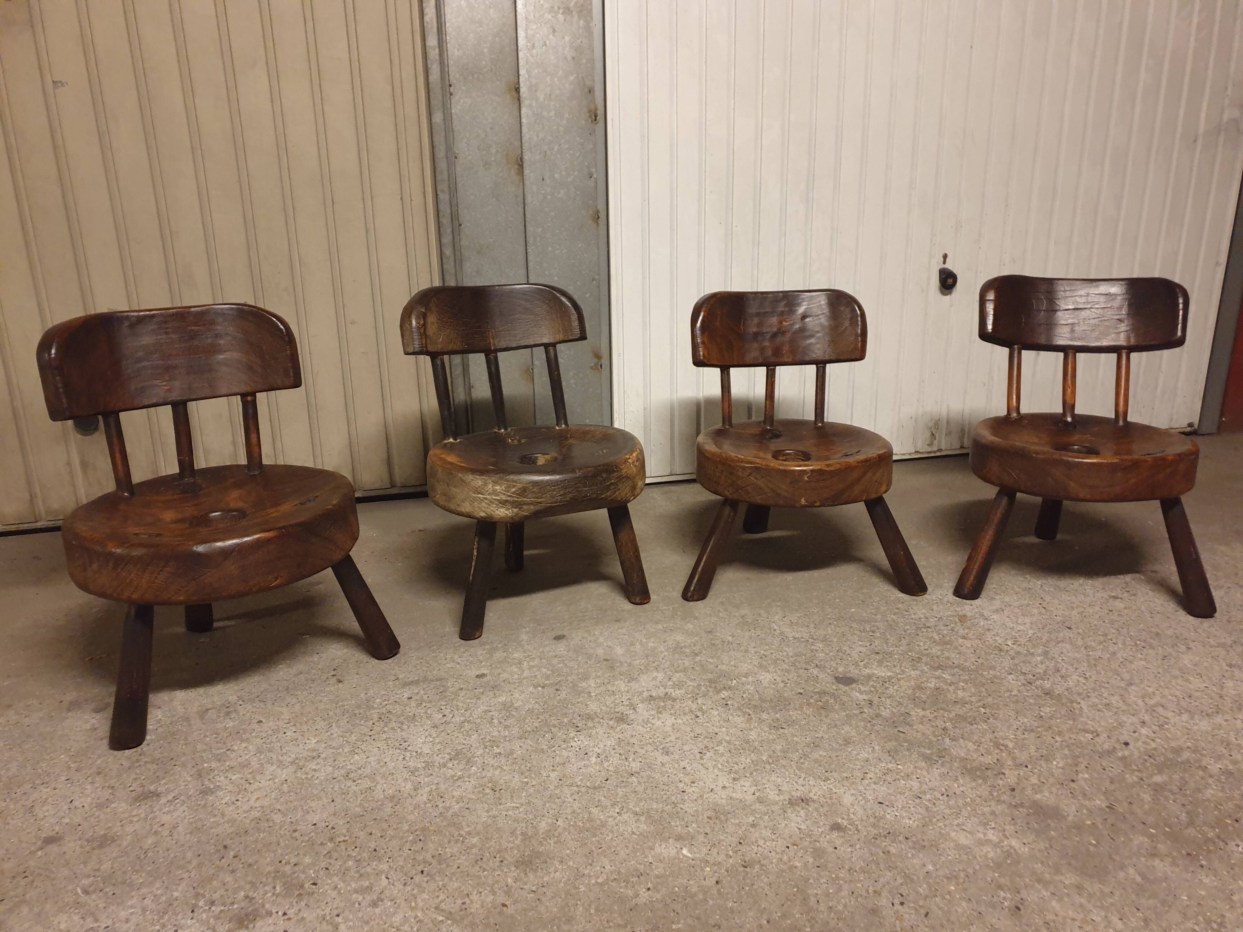 Set of 4 Brutalist Brazil Mid-Century Chairs