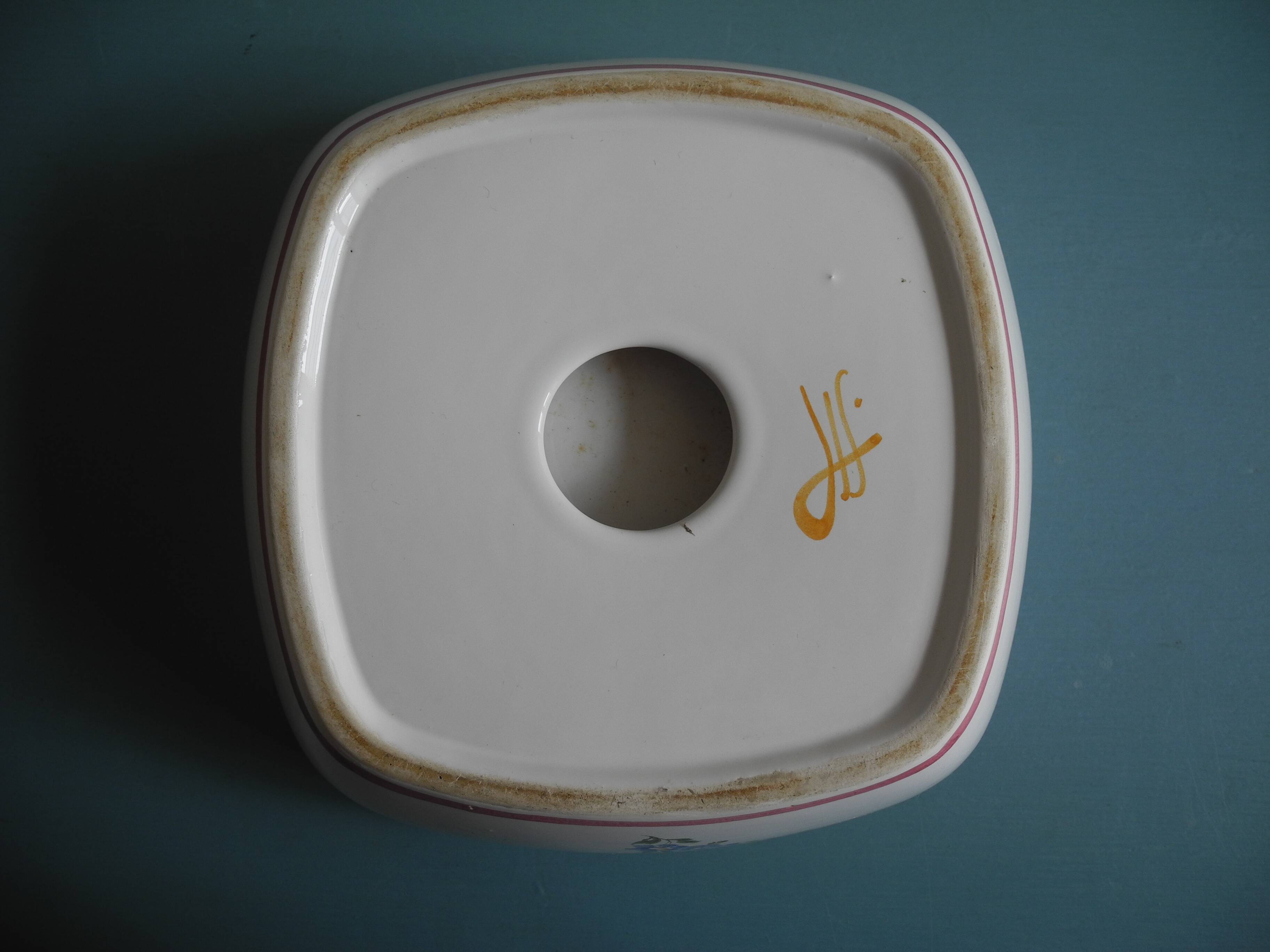 large ceramic vintage decorative French ashtray