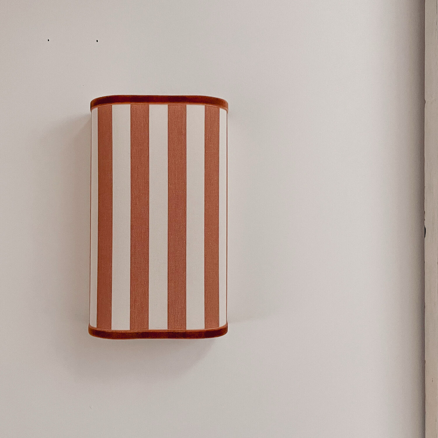 Pair of striped fabric wall sconces