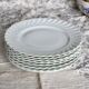 6 assiettes plates vintage porcelaine blanche torsadée Limoges Haviland